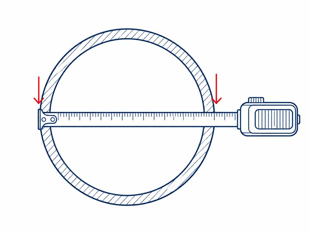 How to measure well casing: tape measure spanning the well casing outside diameter from outside edge to outside edge